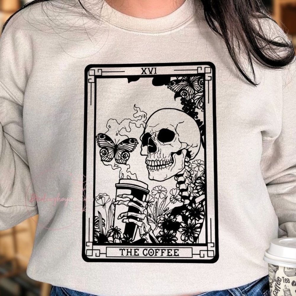 The Coffee Tarot Unisex Crew Neck Sweatshirt - Sand